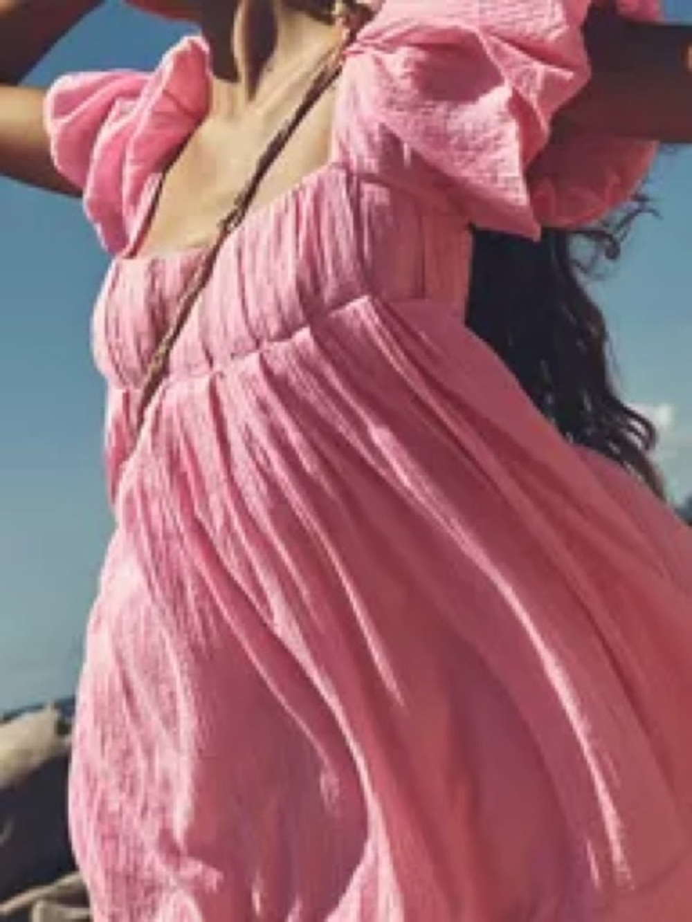Free People Marina Mini Dress in Pink | Size Large | EUC